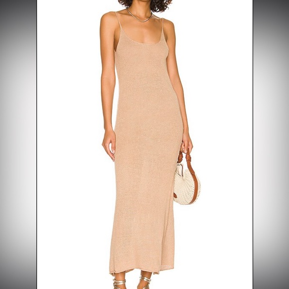 Onia Sweater Maxi Dress In Tan - Picture 3 of 10